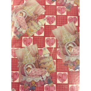 Vintage  Baby Shower, Valentine's Day, Gift  Wrapping Paper, New Sealed Wrap